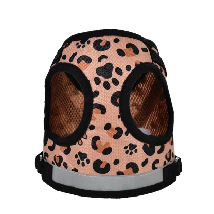 Reflective Dog Harness with Leopard Pattern