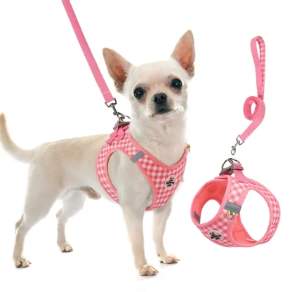 Plaid Pattern Harness with Back D-ring