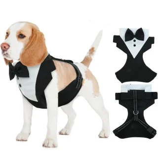 Cute Tuxedo Vest Harness for Dogs