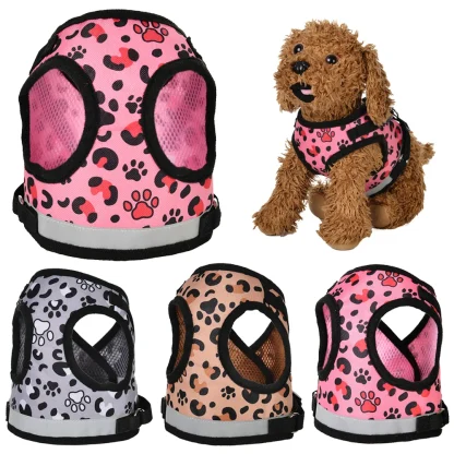 Reflective Dog Harness with Leopard Pattern - Image 2