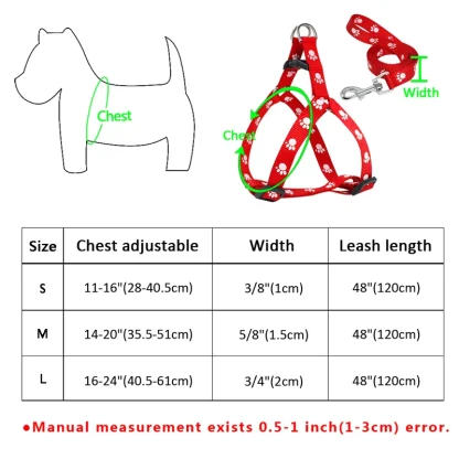 Paw Print Pet Harness with Leash - Image 3
