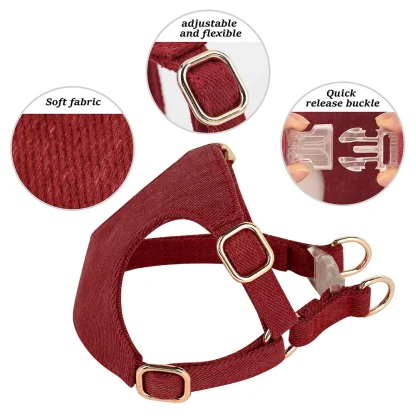 Soft Small Dogs Harness with Solid Color - Image 2