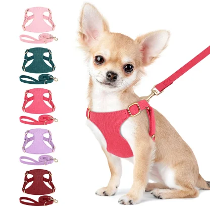 Soft Small Dogs Harness with Solid Color